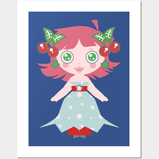 Cute Cherry Girl Posters and Art